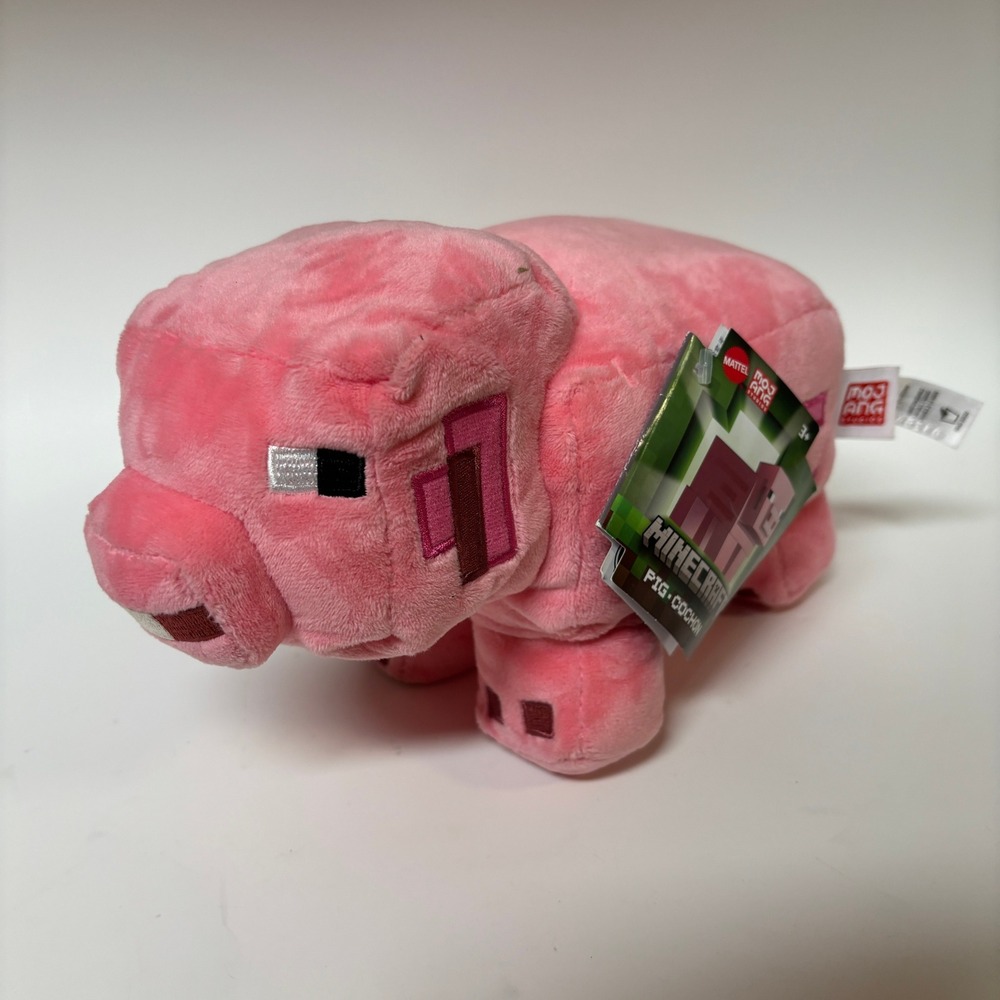 Minecraft Pig Plush Mattel Mojang Studios Pink Stuffed Animal Toy NWT 10 Inch